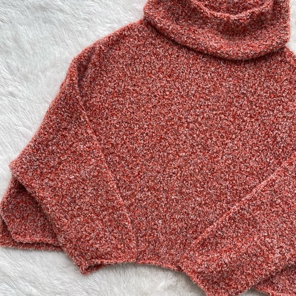 FREE PEOPLE • Cowl Neck BFF Knit Sweater in Scarlet Flame Size XL - Picture 9 of 15